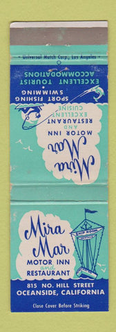 Matchbook Cover - Mira Mar Motor Inn Restaurant Oceanside CA