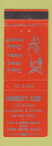 Matchbook Cover - Harold's cLub Long Beach CA