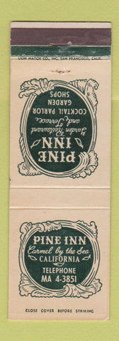 Matchbook Cover - Pine Inn Carmel by the Sea CA
