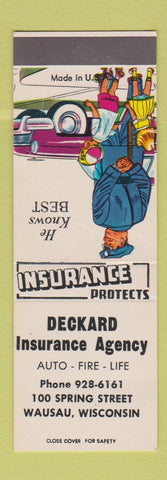 Matchbook Cover - Deckard Insurance Wausa WI SAMPLE WEAR