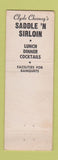 Matchbook Cover - Saddle n Sirloin Santa Rosa CA