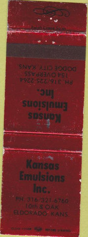 Matchbook Cover - Kansas Emulsions Inc Eldorado KS Dodge City WEAR