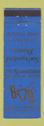 Matchbook Cover - BOB Restaurant San Francisco CA WEAR