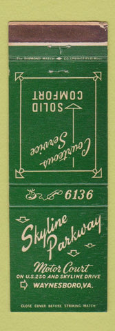 Matchbook Cover - Skyline Parkway Waynesboro VA WEAR