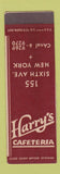 Matchbook Cover - Harry's Cafeteria New York City SAMPLE