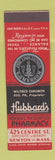 Matchbook Cover - Hubbard's Drug Newston MA SAMPLE