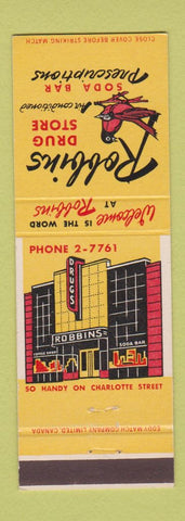 Matchbook Cover - Robbins Drug Store Canada?