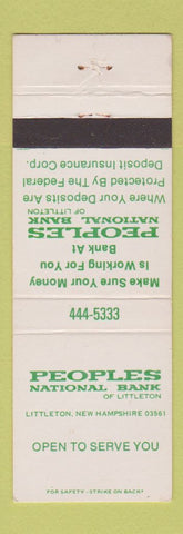 Matchbook Cover - Peoples National Bank Littleton NH