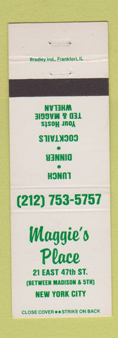 Matchbook Cover - Maggie's Place New York City