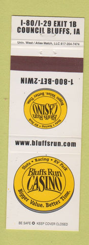 Matchbook Cover - Bluffs Run Casino Council Bluffs IA