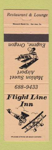 Matchbook Cover - Flight Line Inn Eugene OR Mahlon Airport