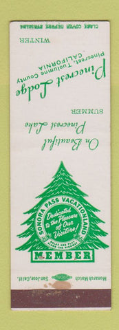 Matchbook Cover - Pinecrest Lodge CA