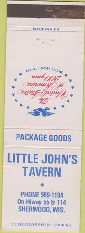 Matchbook Cover - Little John's Tavern Sherwood WI WEAR