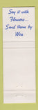 Matchbook Cover - Blossom Shop Florist Flowers Nashville TN girlie