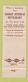 Matchbook Cover - Nicholas Restaurant Sarasota FL WEAR