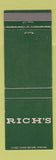 Matchbook Cover - Rich's