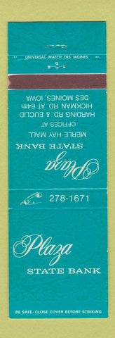 Matchbook Cover - Plaza State Bank Des Moines IA