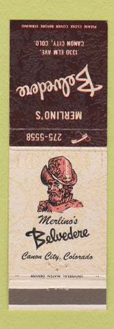 Matchbook Cover - Merlino's Belvedere Canon City Colorado