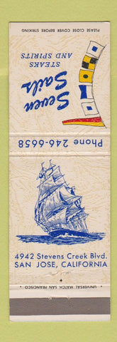Matchbook Cover - Seven Sails Steak Spirits San Jose CA