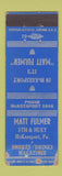 Matchbook Cover - Matt Fulmer Tobacco McKeesport PA WEAR