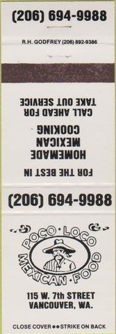 Matchbook Cover - Poco Loco Mexican Food Vancouver WA