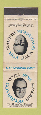Matchbook Cover - Pat Brown for Governor CA WEAR