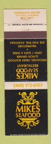 Matchbook Cover - Mike's Seafood Monterey PA