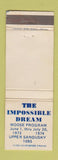 Matchbook Cover - The Impossible Dream Moose Program Upper Sandusky OH 1974 WEAR