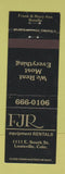 Matchbook Cover - FJR Equipment Rentals Louisville Colorado