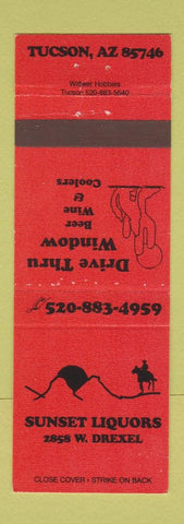 Matchbook Cover - Sunset Liquors Tucson AZ