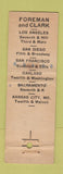 Matchbook Cover - Foreman & Clark Clothes Los Angeles San Diego Oakland CA WORN