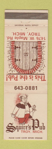 Matchbook Cover - Squire's Pub Troy MI