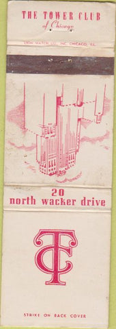 Matchbook Cover - The Tower Club Chicago IL WORN