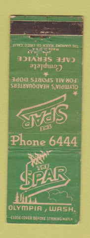 Matchbook Cover - The Spar Cafe Olympia WA WORN