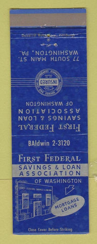 Matchbook Cover - First Federal Savings and Loan Washington PA