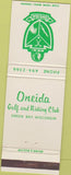Matchbook Cover - Oneida Golf Riding Club Green Bay WI