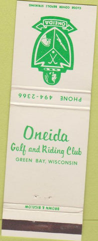 Matchbook Cover - Oneida Golf Riding Club Green Bay WI