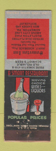 Matchbook Cover - Somerton Inn PA Federal