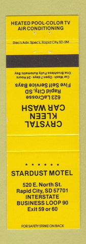 Matchbook Cover - Stardust Motel Rapid City SD Crystal Kleen Car Wash