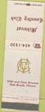 Matchbook Cover - Midwest Country Club Oak Brook IL