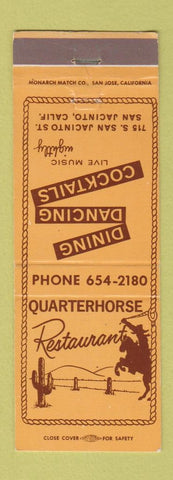 Matchbook Cover - Quarterhorse Restaurant San Jacinto CA