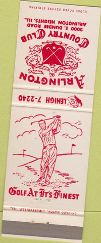 Matchbook Cover - Arlington Country Club Heights IL golf