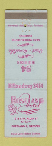 Matchbook Cover - Roseland Hotel Portland OR WEAR