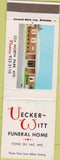 Matchbook Cover - Uecker Witt Funeral Home Fond Du Lac WI CREASE