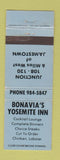 Matchbook Cover - Bonavia's Yosemite Inn Jamestown CA WEAR