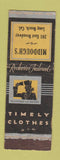 Matchbook Cover - Timley Men's Clothes Middough's Long Beach CA WORN