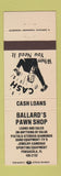 Matchbook Cover - Ballard's Pawn Shop Pensacola FL