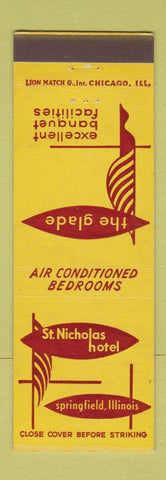 Matchbook Cover - The Glad ST Nichols Hotel Springfield IL