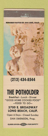 Matchbook Cover - The Potholder Restaurant Long Beach CA