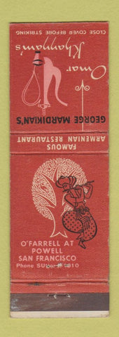 Matchbook Cover - Omar Khayyam's San Francisco CA Armenian